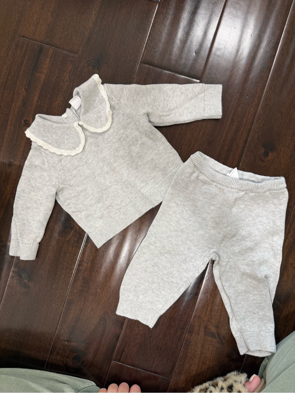 GAP Light Gray Knit Set with Peter Pan Collar - Picture 2 of 4